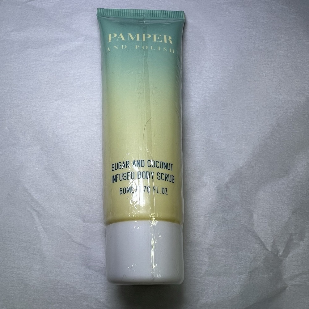 PAMPER + POLISH Sugar and Coconut Infused Body Scrub Full Size 50ml/1.76oz